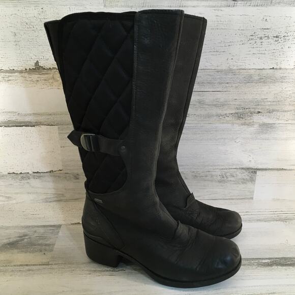 Merrell Winter Riding Boot Womens 7.5  Black Leather Knee High Waterproof - Picture 2 of 10